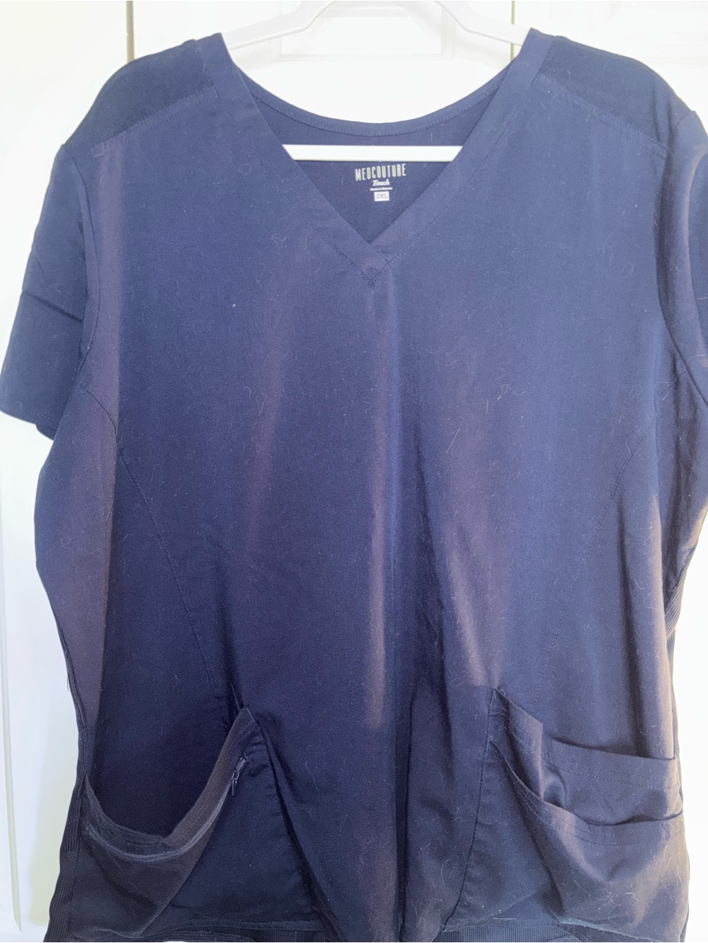 Med Couture Navy V-Neck Scrub Top